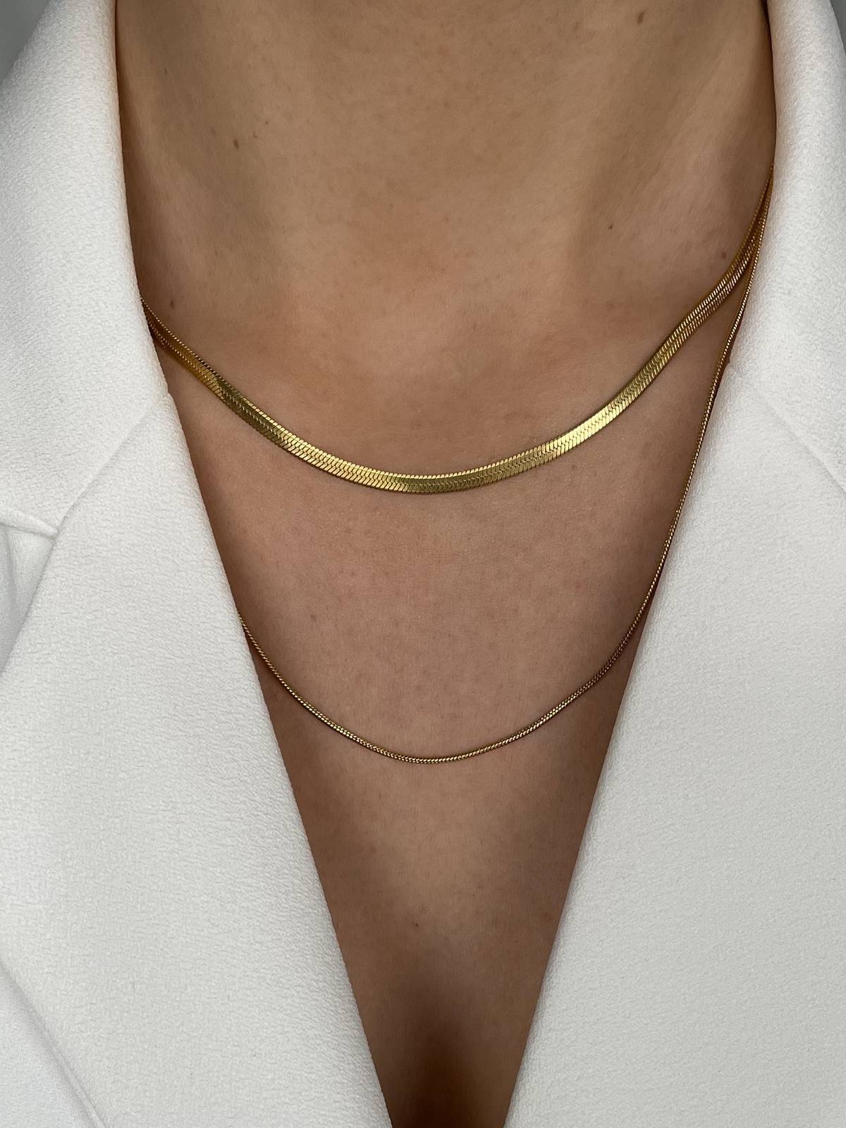 IMG_1534 Gold İkili İtalyan Zincir Çelik Kolye