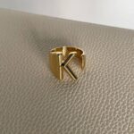 Özel Seri Kalın K Harfli Gold Yüzük