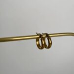 Halka Tasarım Gold Çelik Küpe