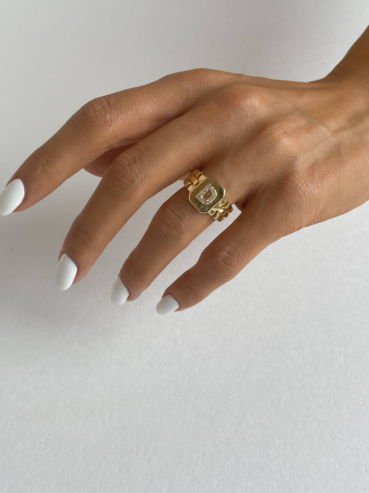 IMG_3050 Özel Seri Zirkon Taşlı Kalın Kemer Tasarım D Harfli Yüzük