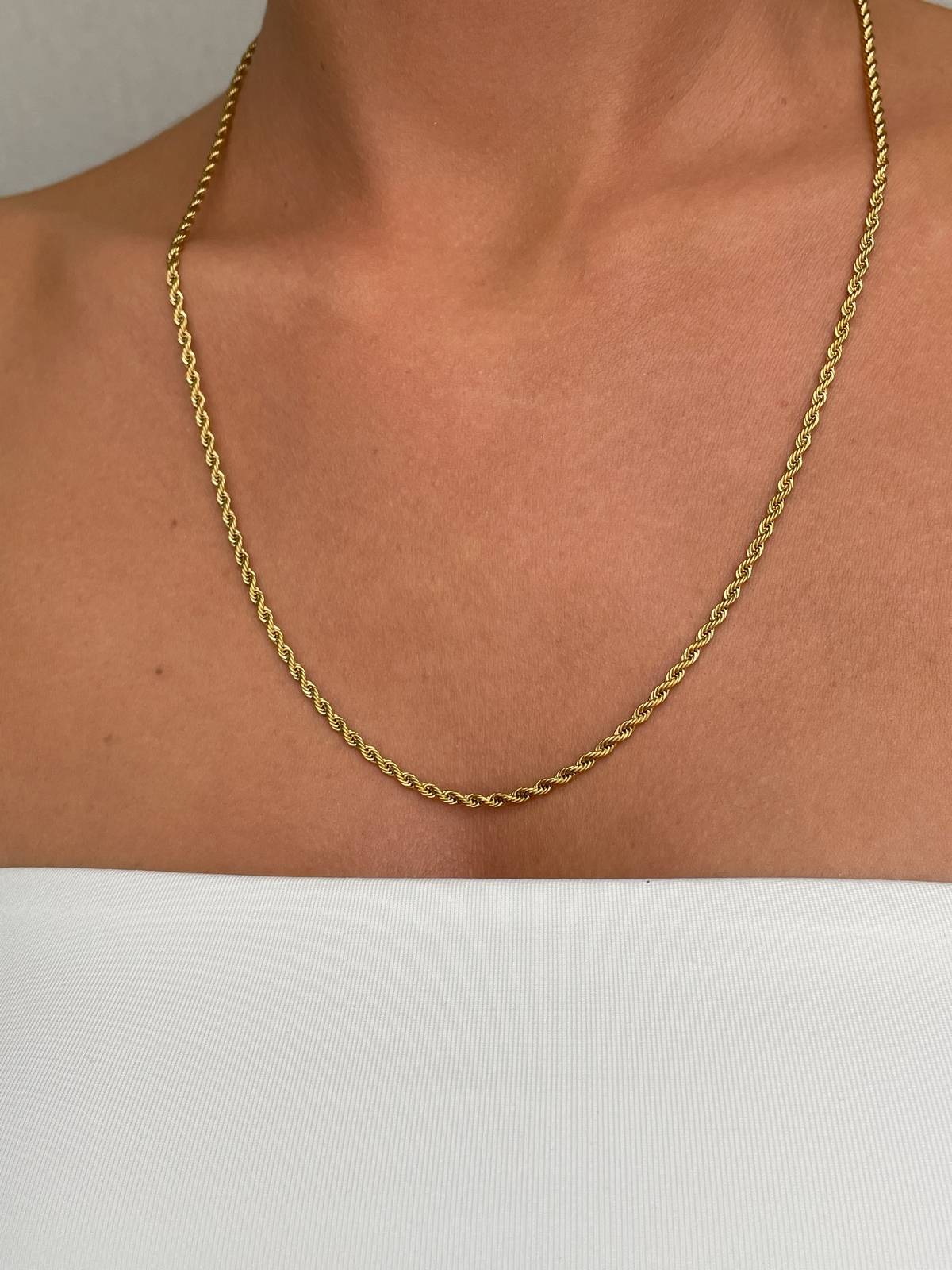 IMG_4278 Çelik Gold Burgu Zincir Kolye 2mm 60cm