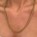 4MM Gold Sık Halka Tasarım Çelik Kolye