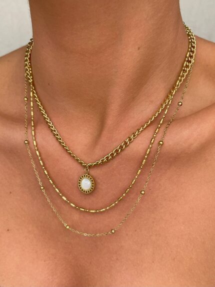 Özel Seri Sedef 3'lü Zincir Kolye