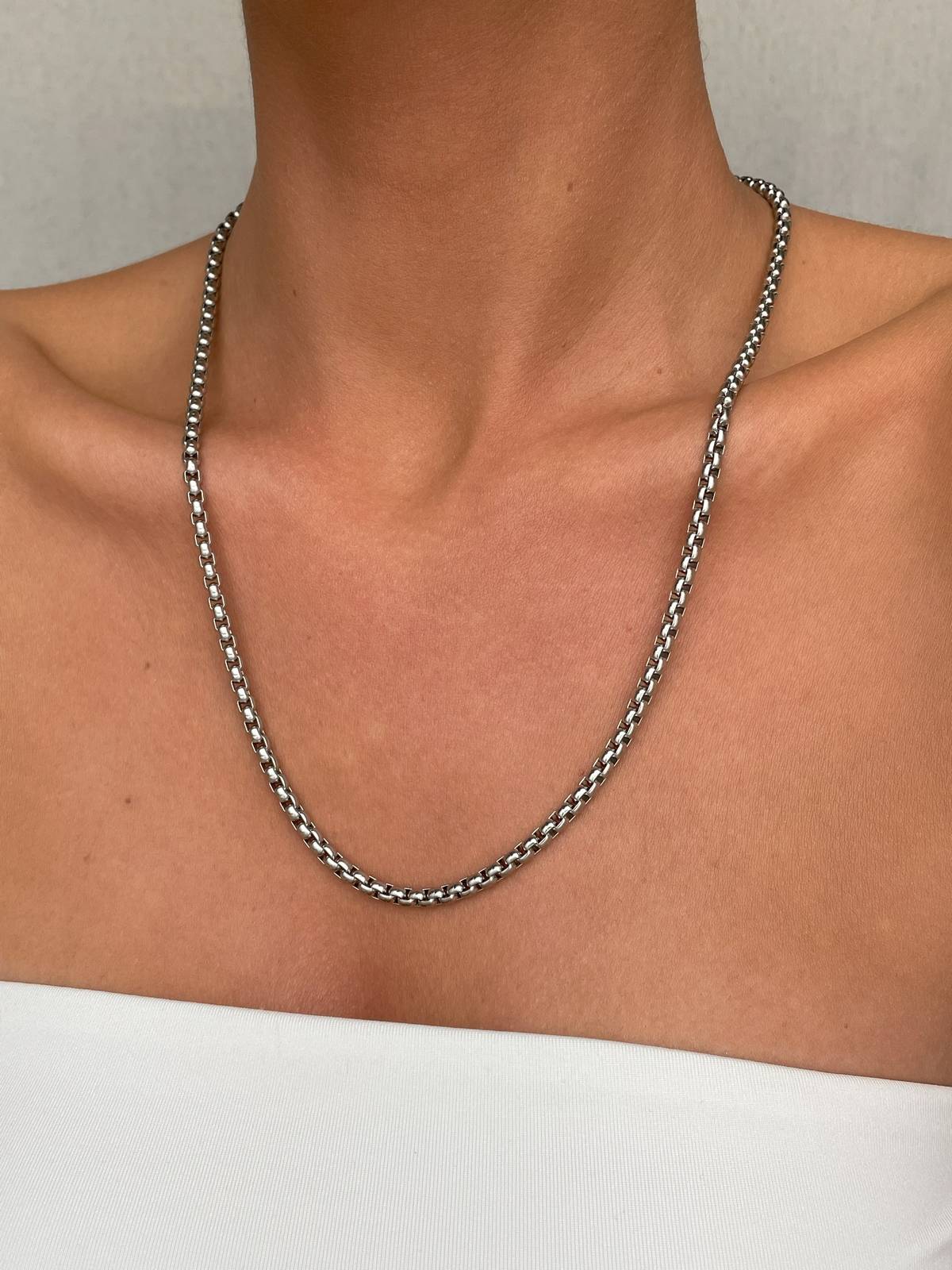 IMG_4407 4MM Gümüş Sık Halka Tasarım Çelik Kolye