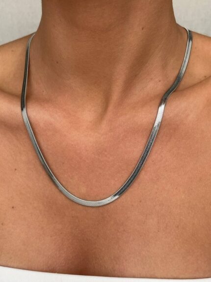 Çelik Gümüş İtalyan Zincir Kolye 3mm 60+5cm