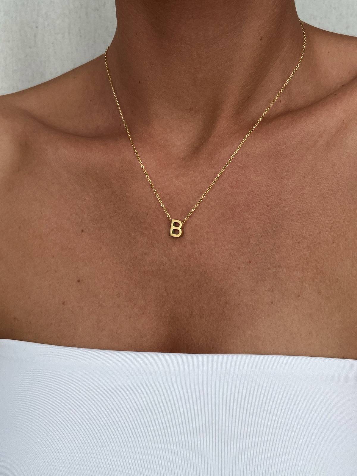 IMG_1550 Çelik Minimal B Harfli Kolye