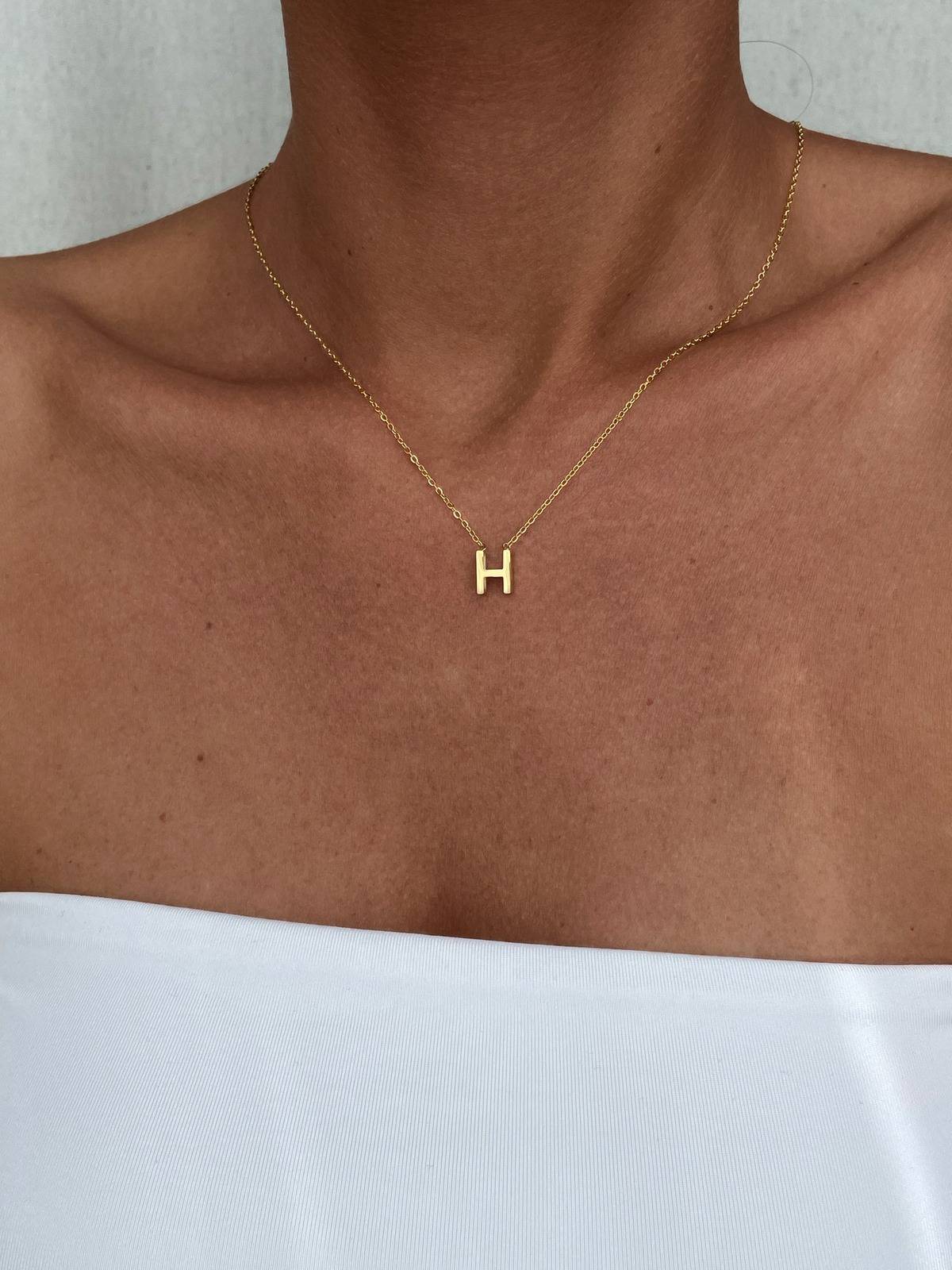 IMG_1961 Çelik Minimal H Harfli Kolye