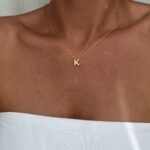 Çelik Minimal K Harfli Kolye