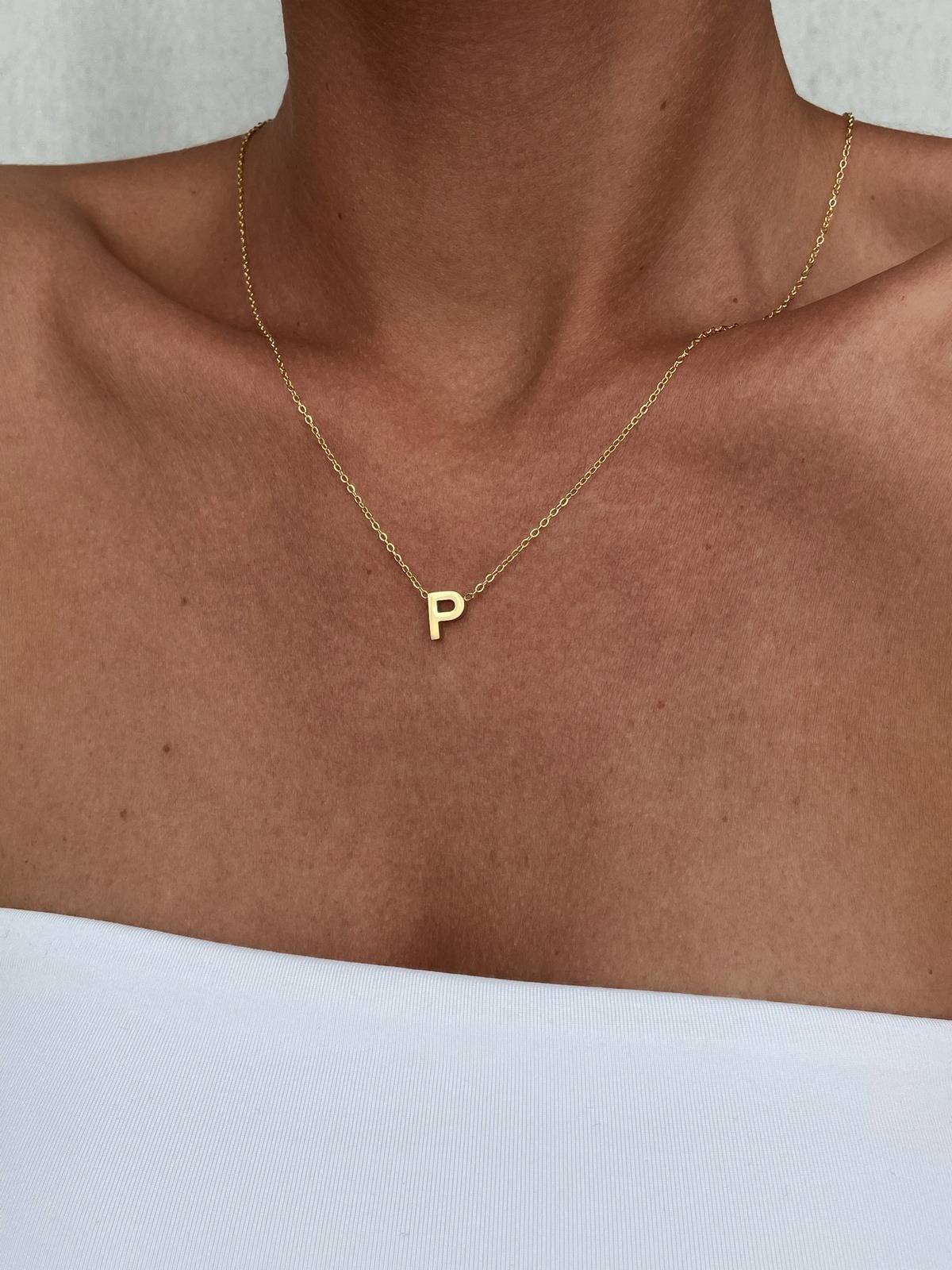 IMG_2167 Çelik Minimal P Harfli Kolye