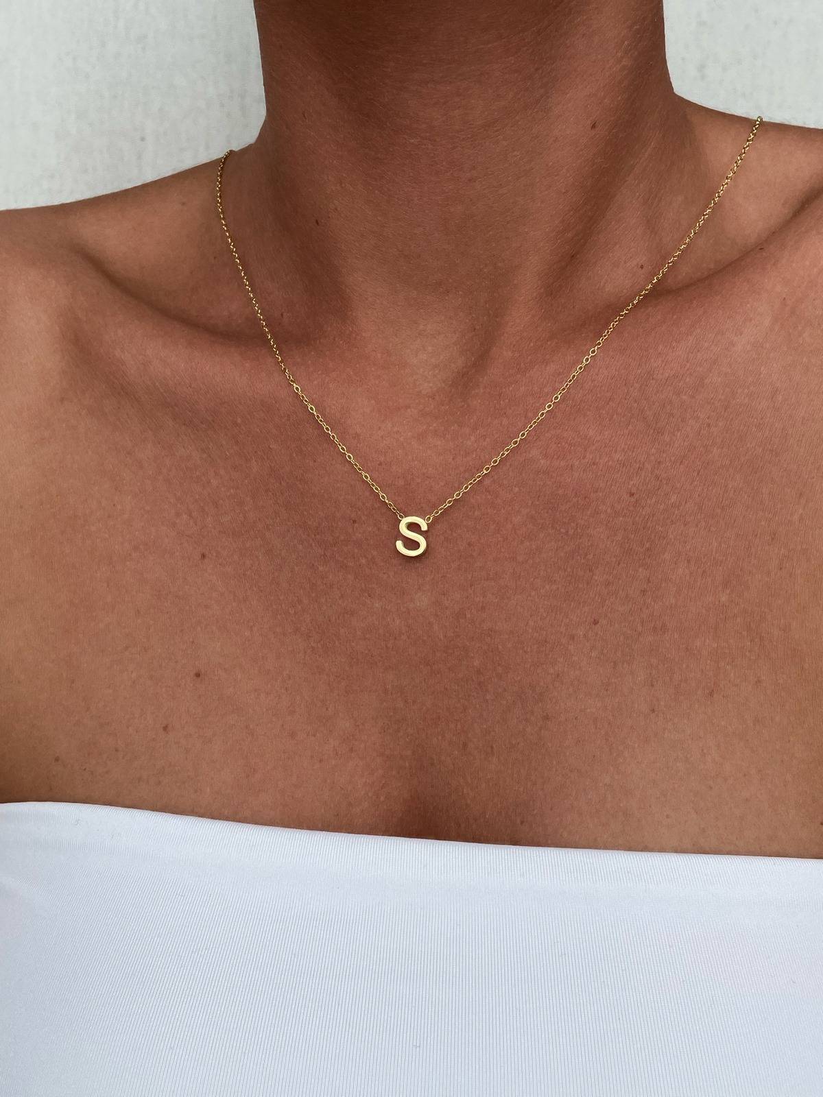 IMG_2254 Çelik Minimal S Harfli Kolye