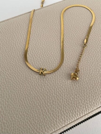 İtalyan Zincir Çelik Minimal K Harfli Kolye