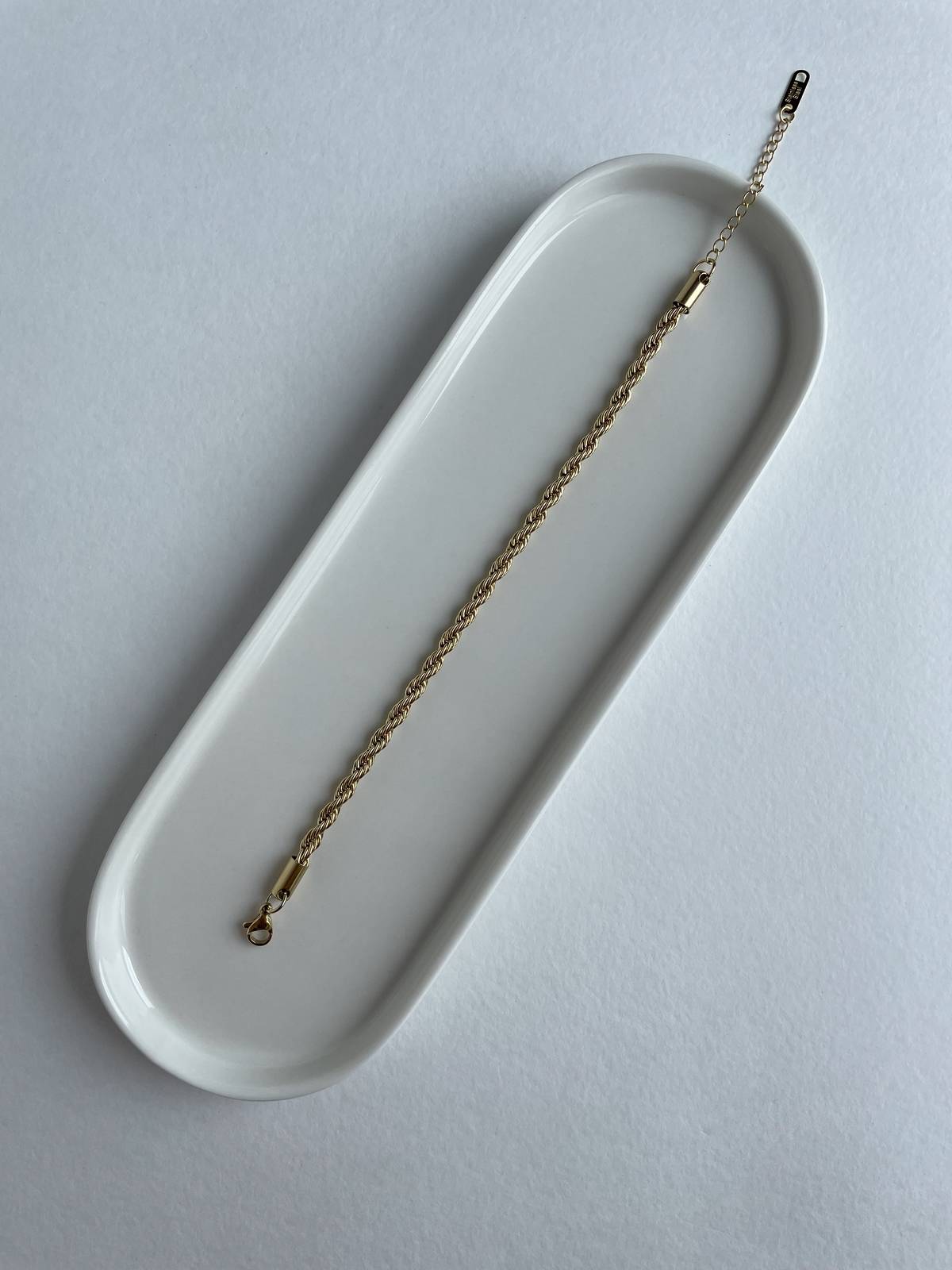 IMG_5973 Çelik Burgu Zincir Tasarım Gold Bileklik 2mm