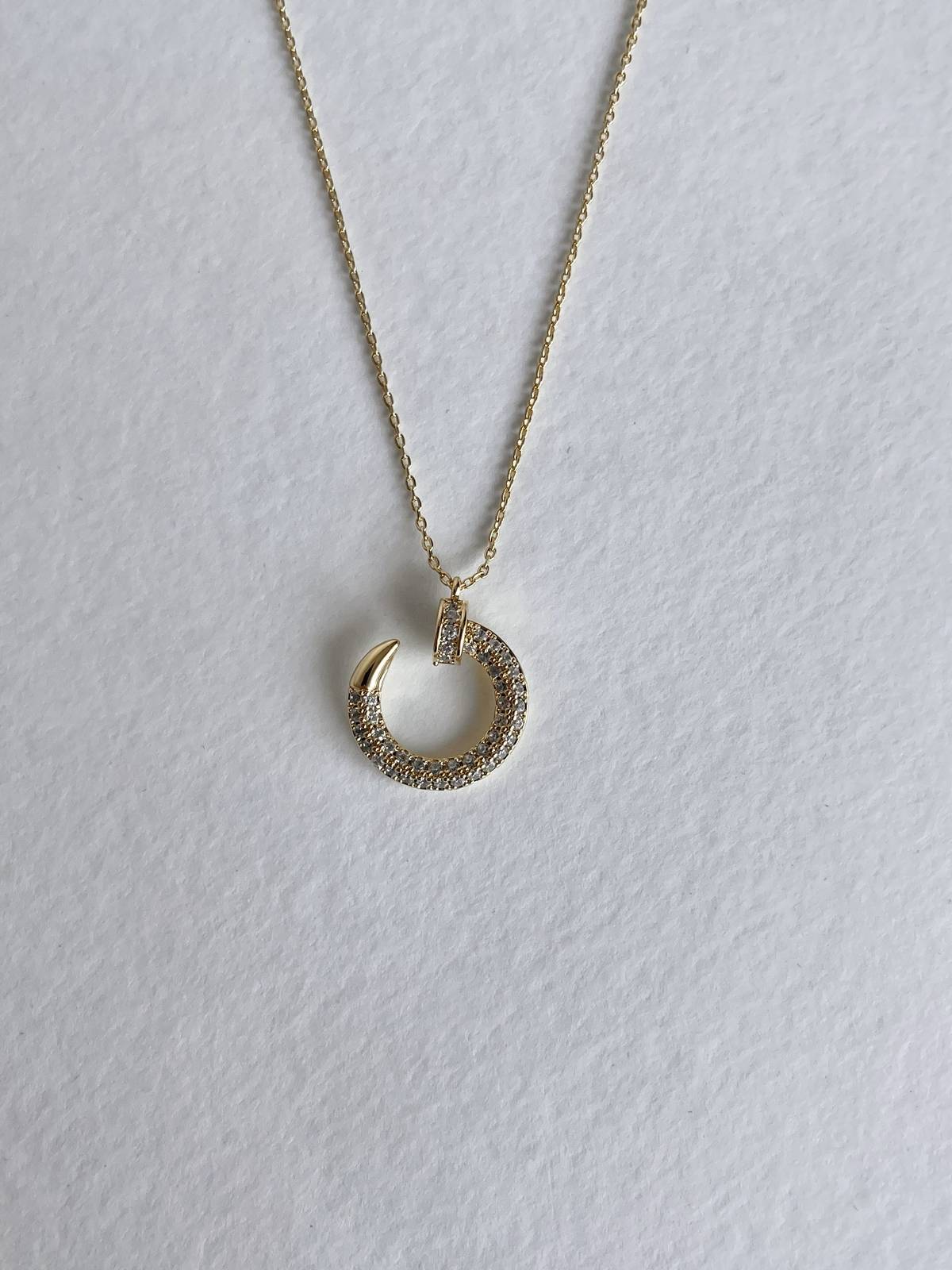 IMG_7517 Zirkon Taşlı Yuvarlak Çivi Tasarım Kolye