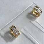Özel Seri Baget Taşlı Gold Halka Küpe