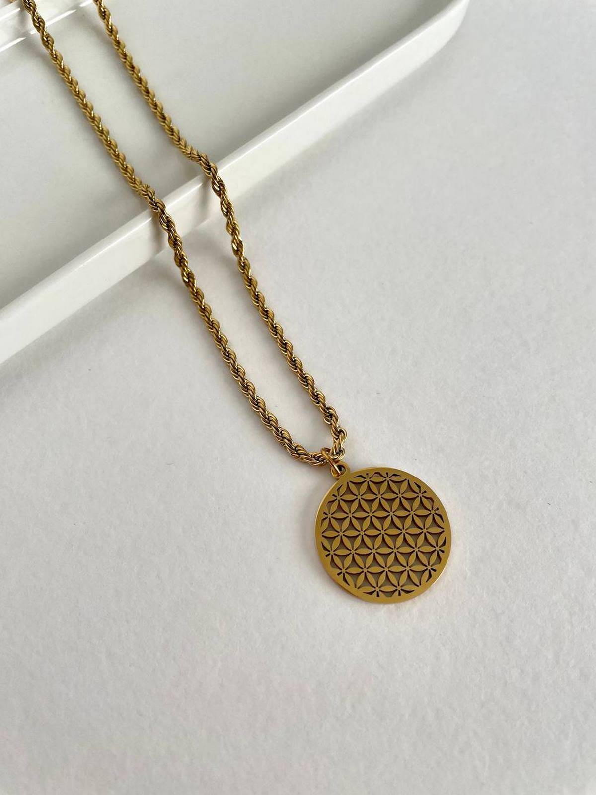 1690982243-64ca57631baac94236.jpg Çelik Yaşam Çiçeği Burgu Zincir Kolye