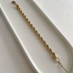 Çelik Gold 3mm Burgu Zincir Bileklik