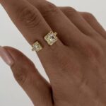 Çelik Zirkon Taşlı Ayarlanabilir Gold Yüzük