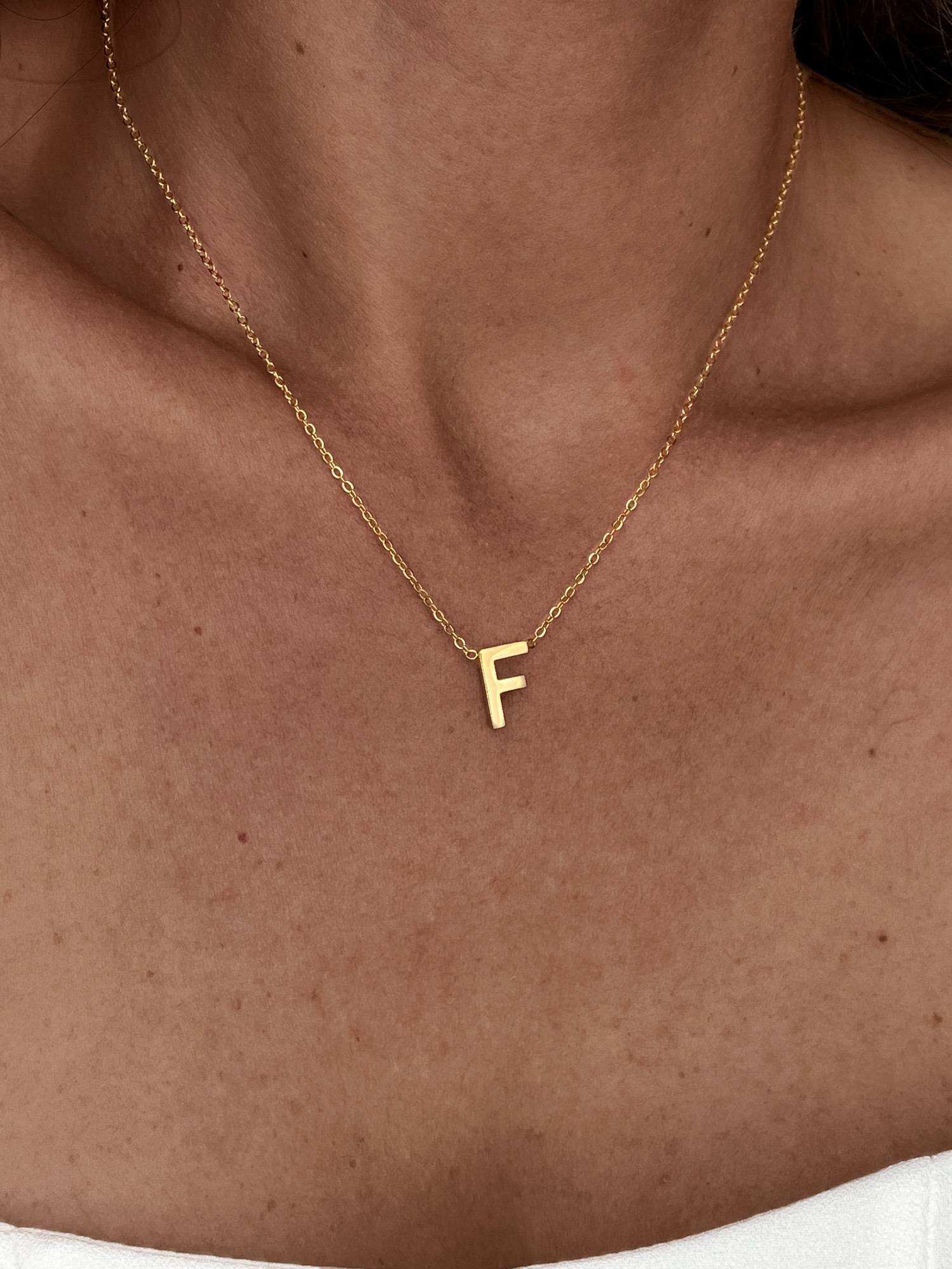 img_4108 Çelik Minimal F Harfli Kolye