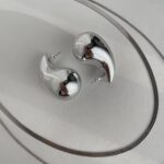 Özel Seri Büyük Boy Marka Muadil Gümüş Damla Küpe 4cm