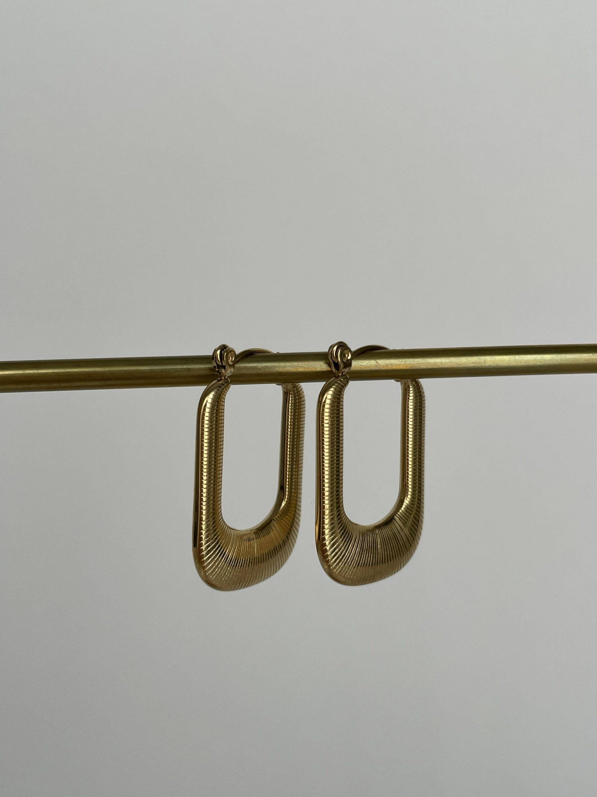 img_5667 Çelik Tırtık Model Dikdörtgen Tasarım Halka Küpe