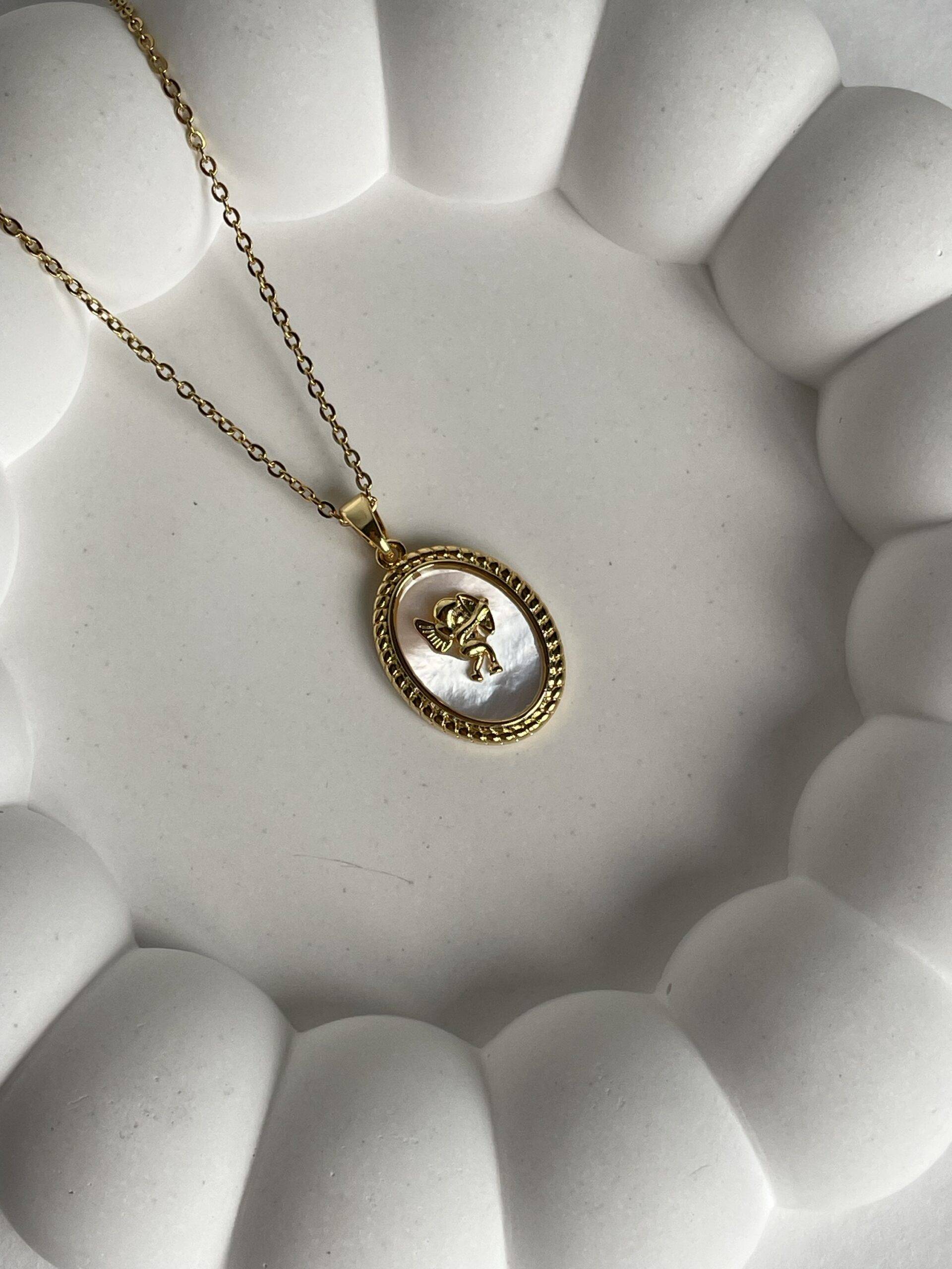 img_5981 Çelik Melek Tasarım Oval Gold Kolye