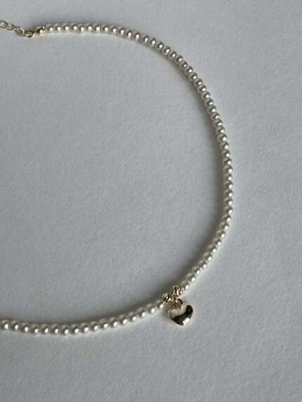 Özel Seri Mini Kalp Tasarım İnci Kolye