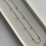 Çelik Gold Top Detaylı Zincir Kolye 60cm