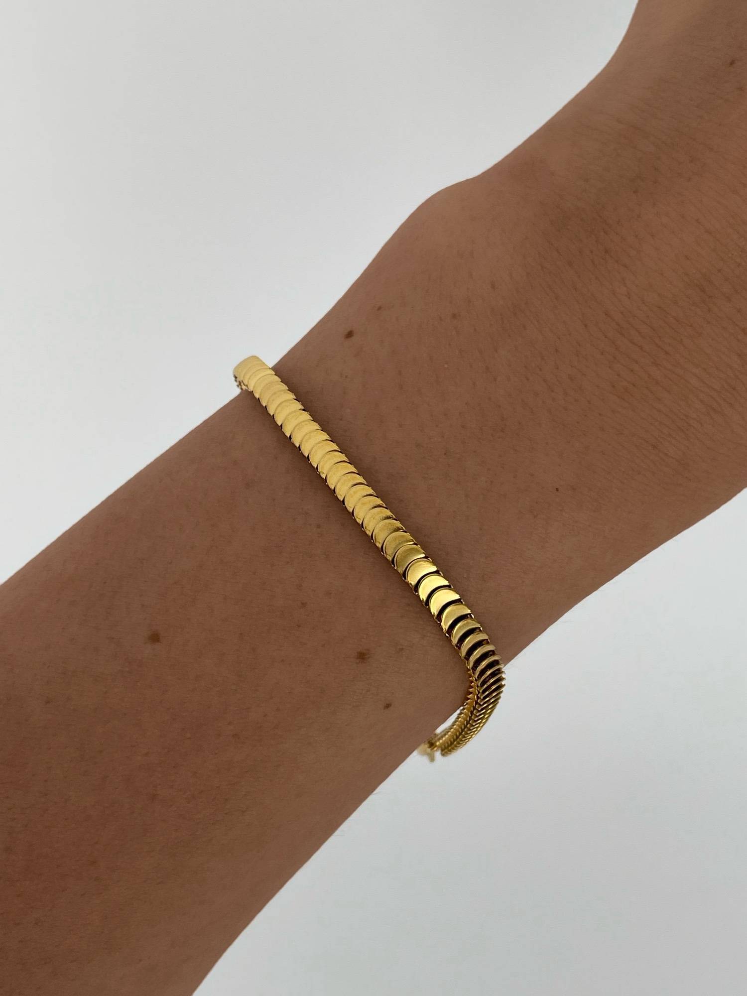 img_2676 Çelik Yılan Sırtı Tasarım Gold Bileklik