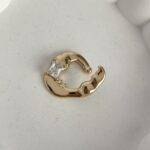 Özel Seri Baget Taşlı Gold Earcuff Küpe
