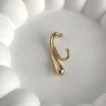Özel Seri Damla Tasarım Gold Earcuff Küpe