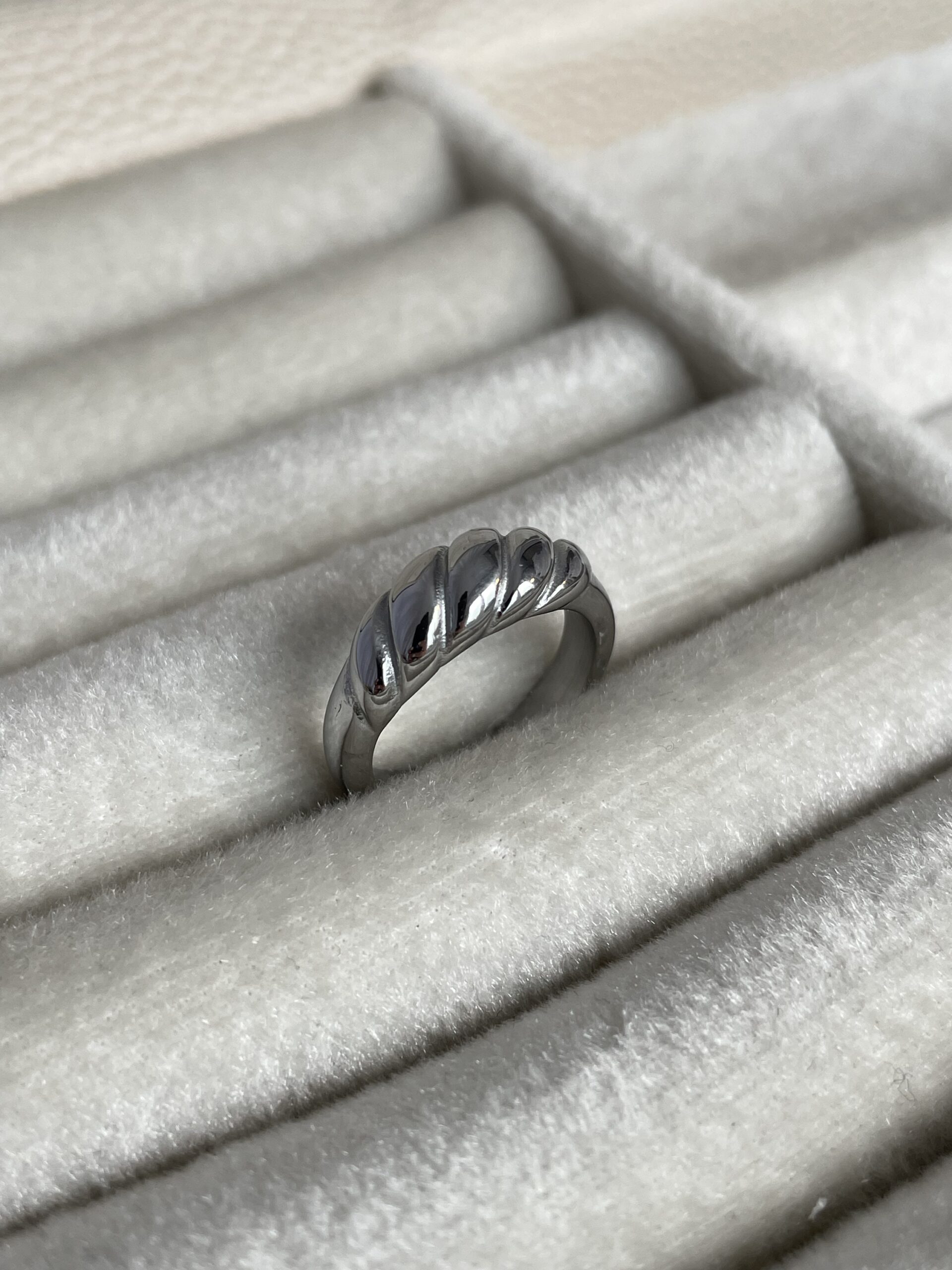 img_8422 Çelik Burgu Desen Gümüş Yüzük