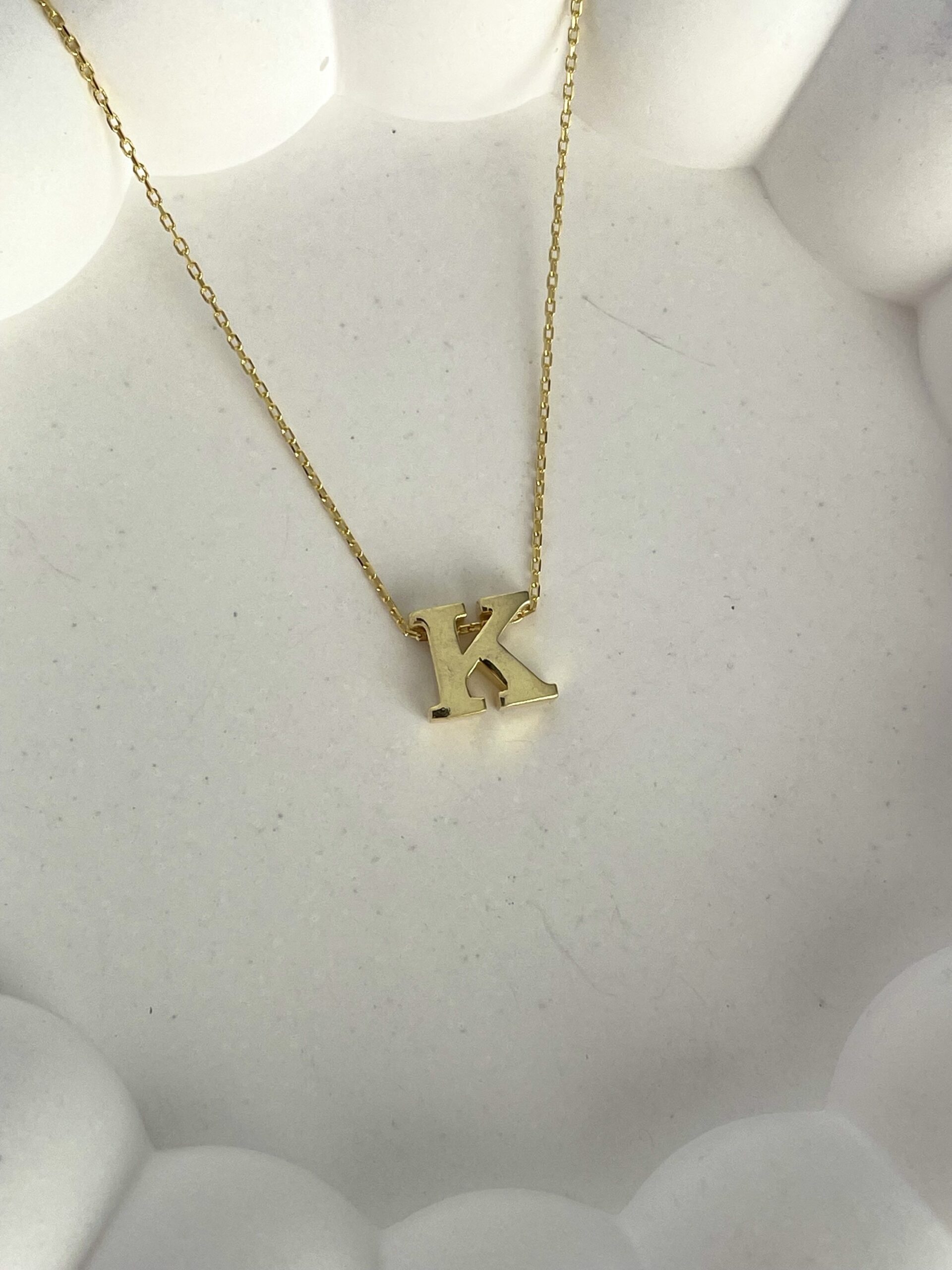 img_8583 925 Gümüş Minimal Tasarım K Harf Gold Kolye