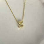 925 Gümüş Minimal Tasarım S Harf Gold Kolye