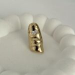 Özel Seri Baget Taşlı Gold Tırnak Yüzüğü