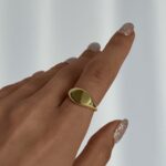 925 Gümüş Ayarlanabilir Gold Şövalye Yüzük