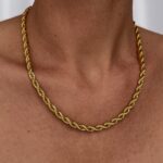 Çelik Gold Burgu Zincir Kolye 4mm 45+5cm