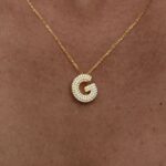 925 Gümüş Zirkon Taşlı G Harf Gold Kolye