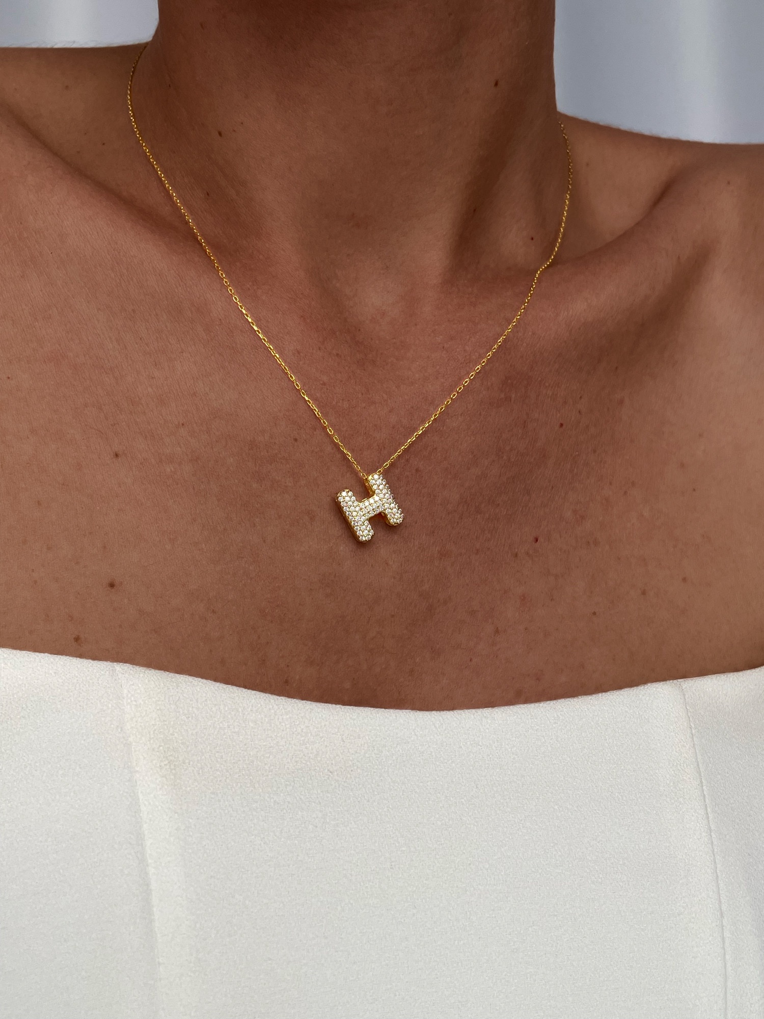 img_9261 925 Gümüş Zirkon Taşlı H Harf Gold Kolye