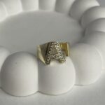 Özel Seri Zirkon Taşlı A Harf Gold Yüzük