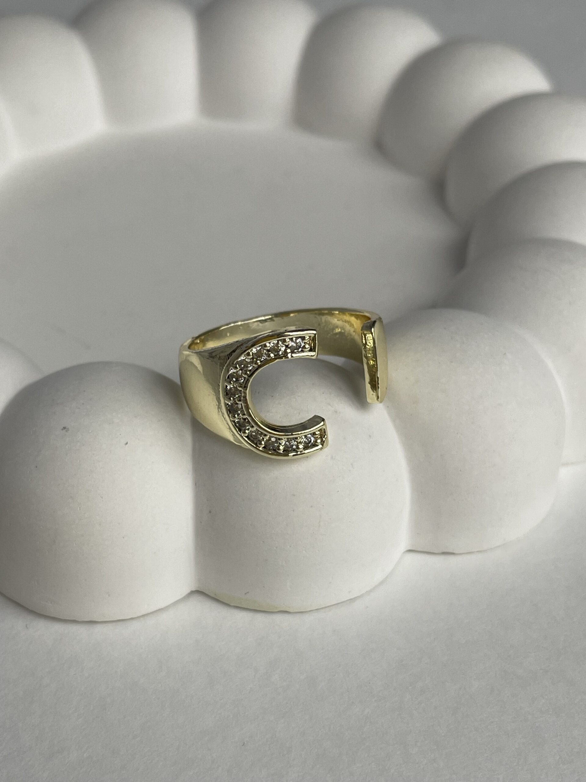 img_9511 Özel Seri Zirkon Taşlı C Harf Gold Yüzük