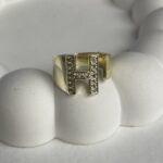 Özel Seri Zirkon Taşlı H Harf Gold Yüzük