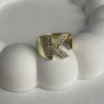 Özel Seri Zirkon Taşlı K Harf Gold Yüzük