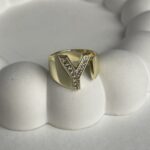 Özel Seri Zirkon Taşlı Y Harf Gold Yüzük