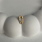 Özel Seri Zirkon Taşlı Çengelli İğne Tasarım Gold Tragus