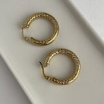 Özel Seri Tasarım Büyük Gold Halka Küpe
