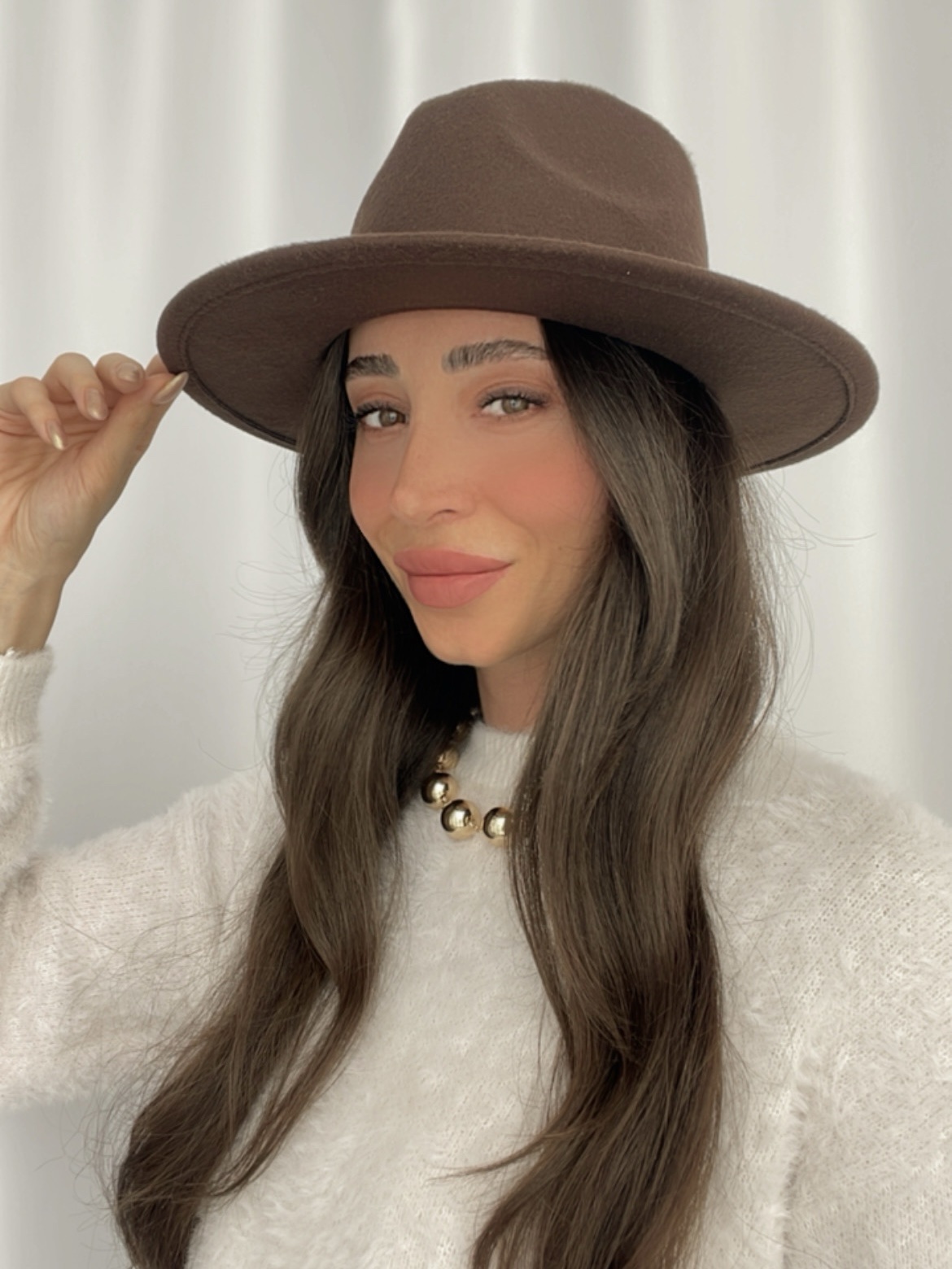 7058a362-6c05-497c-b2d2-245d45f6c00c Kahverengi Fötr Şapka