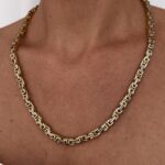Çelik Gold & Gümüş Figaro Zincir Kolye 55cm