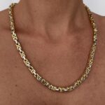 Çelik Gold & Gümüş Figaro Zincir Kolye 55cm