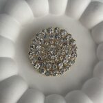 Özel Seri Zirkon Taşlı Yuvarlak Gold Broş