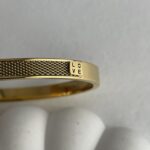 Çelik Love Detaylı Gold Kelepçe Bileklik